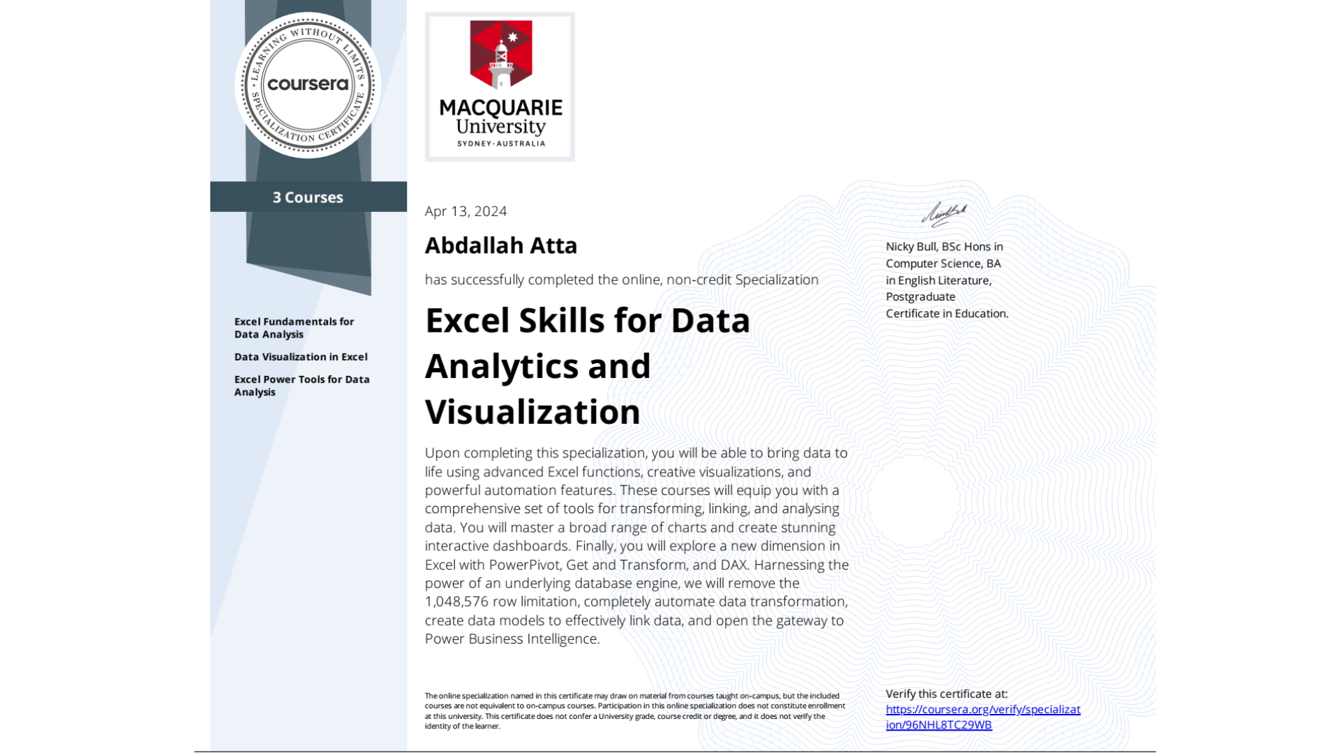 Excel for Data Analysis and Visualization